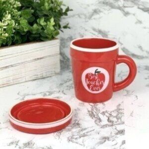Red Best Teacher Ever Mug Apple